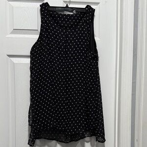 Black Polka Dot layered Sleeveless Blouse